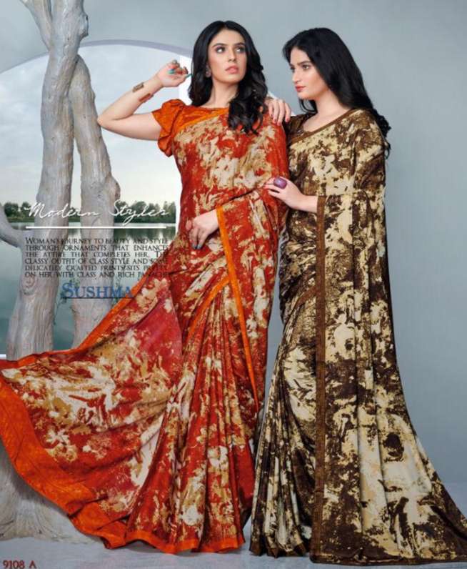 Buy Sushma Fashion Fab Online Wholesale Crape Saree